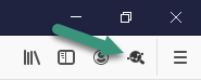 Billedet viser ikonet for SAML Tracer tilføjelsen, som ses på browserens menulinje.